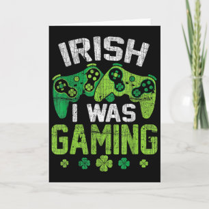 Cartão Eu era irlandês jogando divertido feliz dia de São