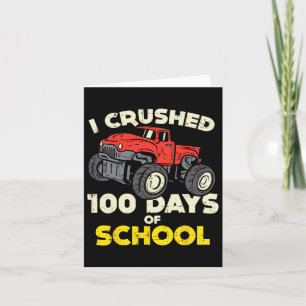 Cartão Eu Esmagava 100 Dias de Caminhão de Monstro Escola