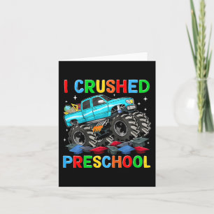 Cartão Eu Esmaguei o Pré-Escolar no Último Dia de Aula do