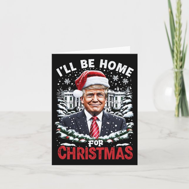 Cartão Eu Estarei Em Casa Para O Natal Patriótico Trump X (Frente)