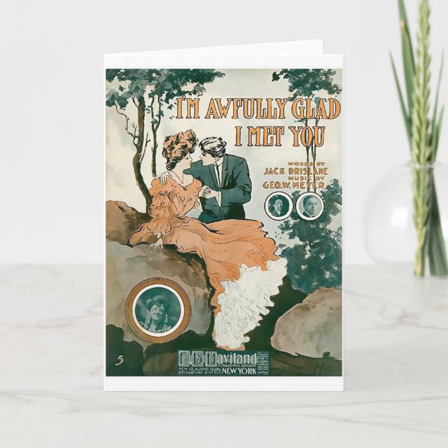 Cartão Eu estou contente terrível mim encontrei-o (Frente)