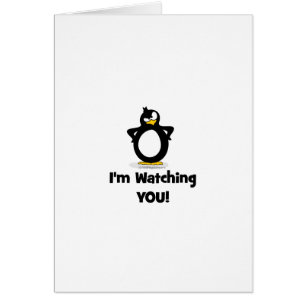 Cartão Eu estou olhando-o pinguim