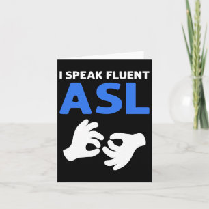 Cartão Eu Falo Asl Fluente. Asl - Linguagem De Sinal De M