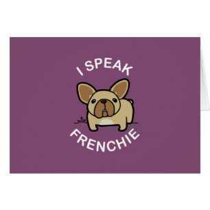 Cartão Eu falo Frenchie - roxo
