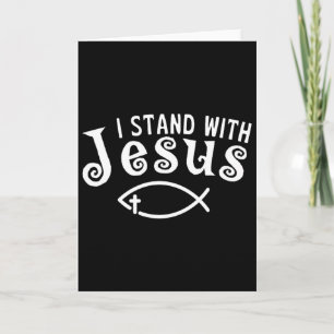 Cartão Eu Fico Com Jesus Testemunho Cristão Fé Peixe