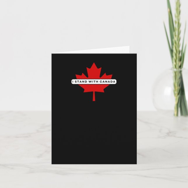 Cartão Eu fico com o adesivo do Canadá (Frente)