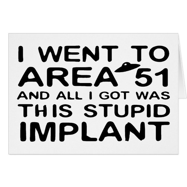 Cartão Eu fui à área 51 (Frente Horizontal)