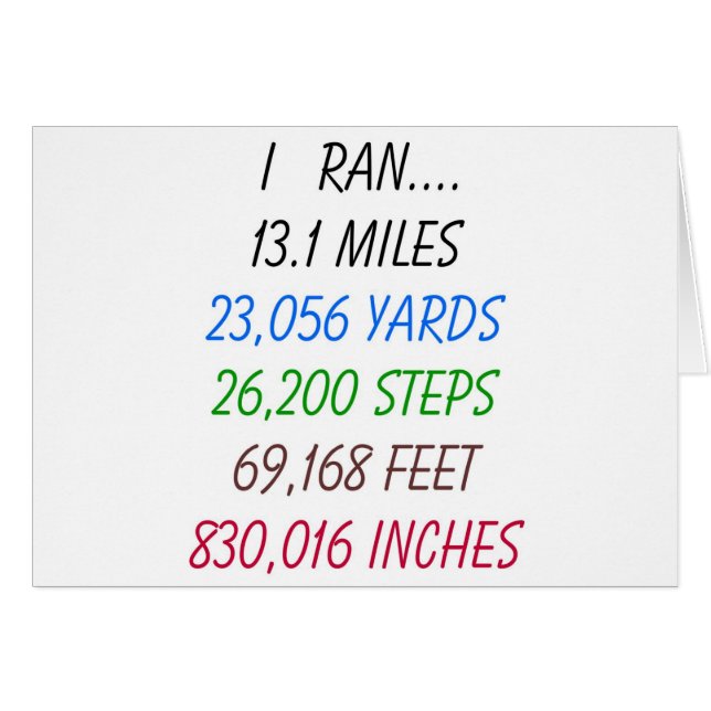 Cartão Eu funcionei 13,1 milhas (Frente Horizontal)