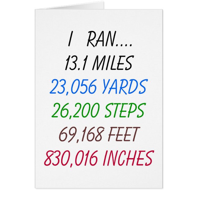 Cartão Eu funcionei 13,1 milhas (Frente)