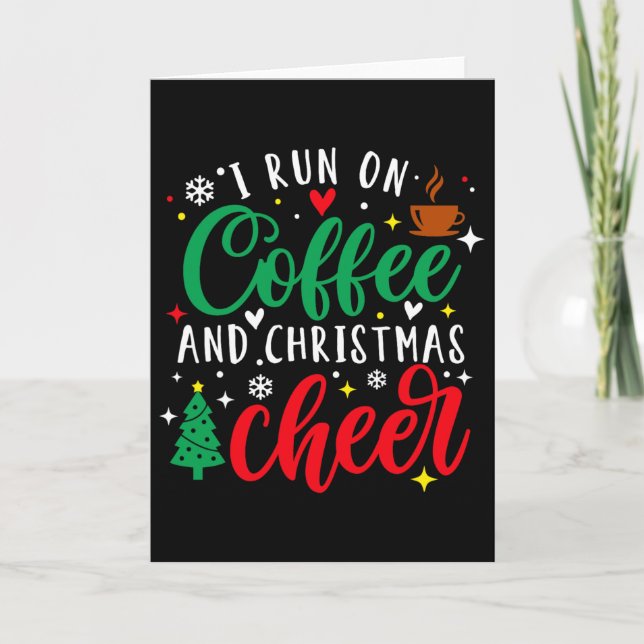 Cartão Eu Funciono Com Café E Alegria De Natal Café Diver (Frente)