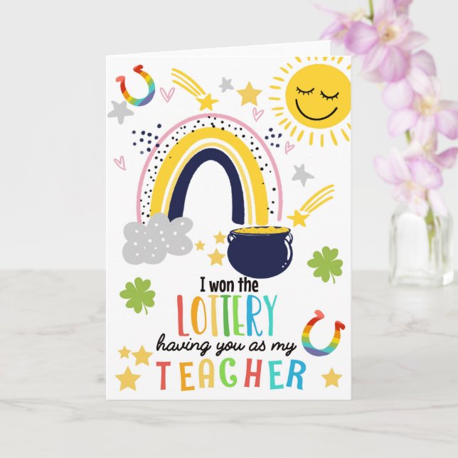 Cartão Eu ganhei na loteria tendo você como minha profess (Orquídea)