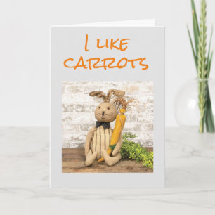 CARTÃO **EU GOSTO DE CARROTAS, MAS EU TE AMO MAIS**
