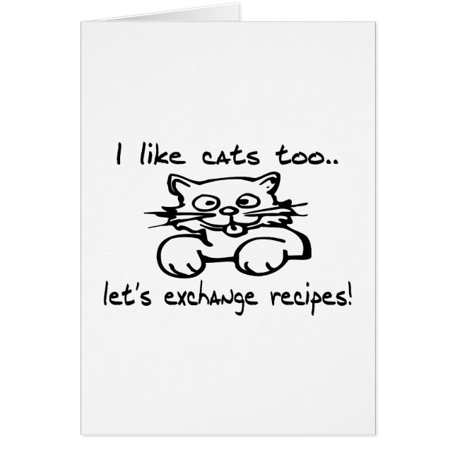 Cartão Eu gosto de gatos demasiado (Frente)