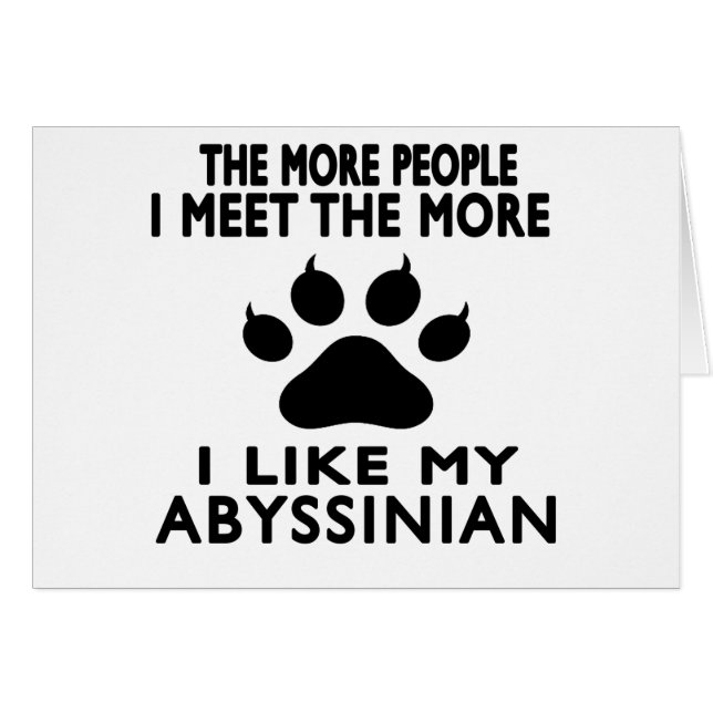 Cartão Eu gosto de meu Abyssinian. (Frente Horizontal)
