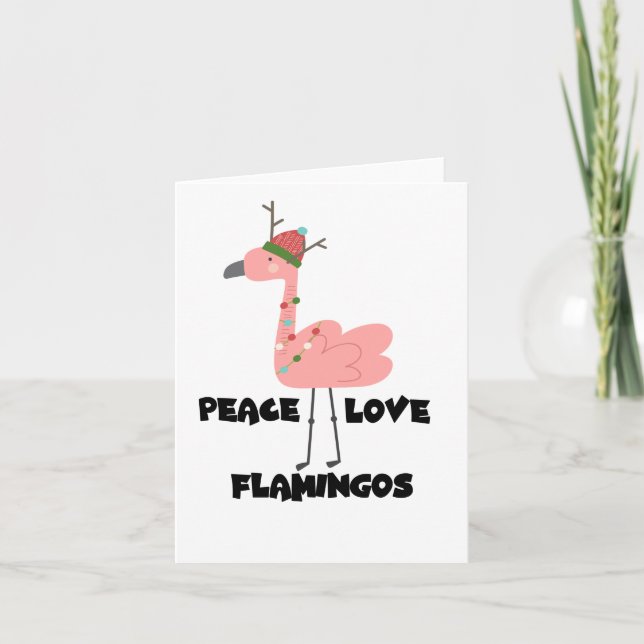 Cartão Eu Gosto Muito De Flamingos, Flamingos De Paz (Frente)