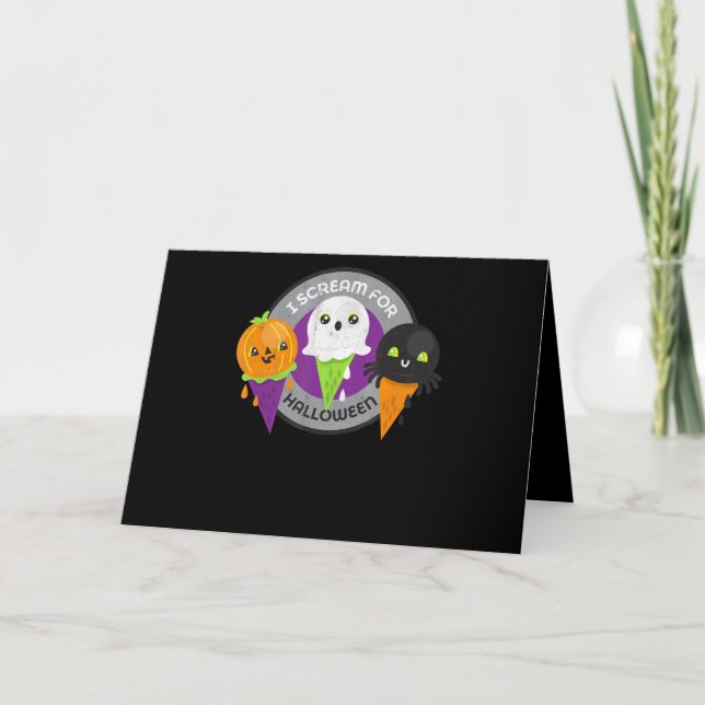 Cartão Eu Grito pelo Fantasma da Aranha da Abóbora de Hal (Frente)