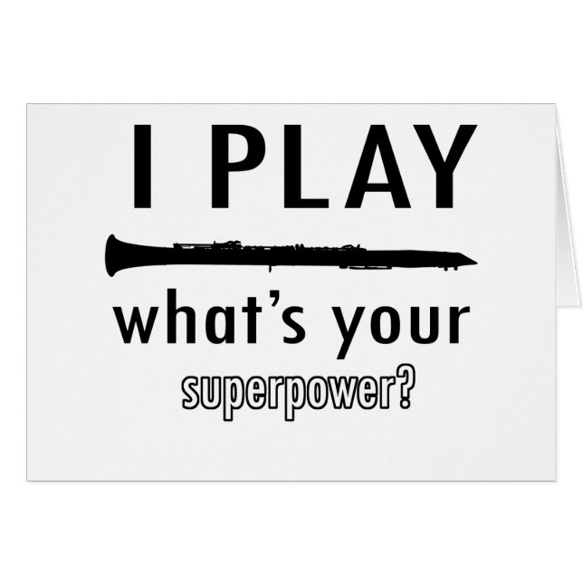 Cartão Eu jogo o clarinete (Frente Horizontal)