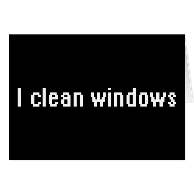 Cartão Eu limpo janelas (Frente Horizontal)