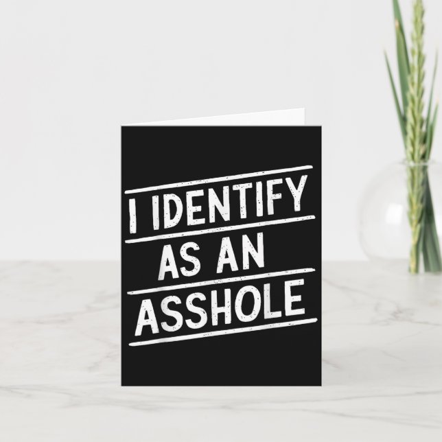 Cartão Eu Me Identifico Como Um Buraco Piada Engraçada Sa (Frente)