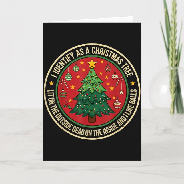 Cartão Eu Me Identifico Como Uma Árvore De Natal Iluminad (Frente)