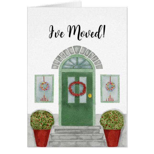 Cartão Eu me movi! Casa de Natal (Frente)