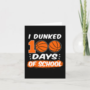 Cartão Eu mergulhei 100 dias de basquete escolar