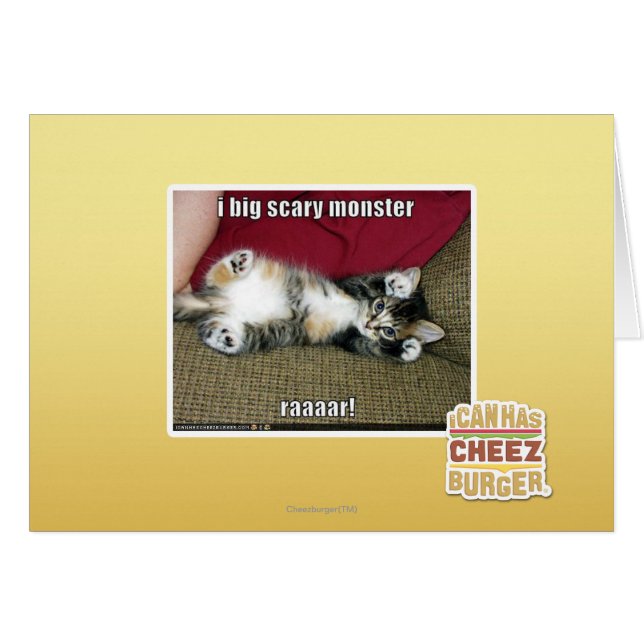 Cartão Eu monstro assustador (Frente Horizontal)