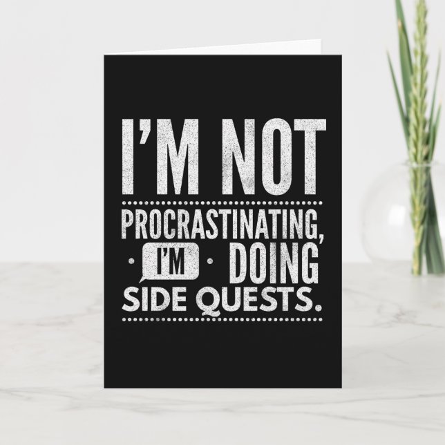 Cartão Eu Não Estou Procrastinando Buscas Laterais (Frente)