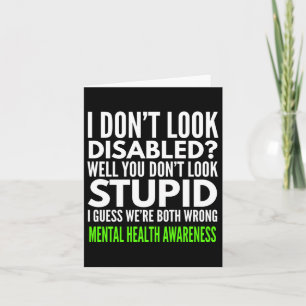Cartão Eu Não Pareço Com Deficiente Sensibilização Mental