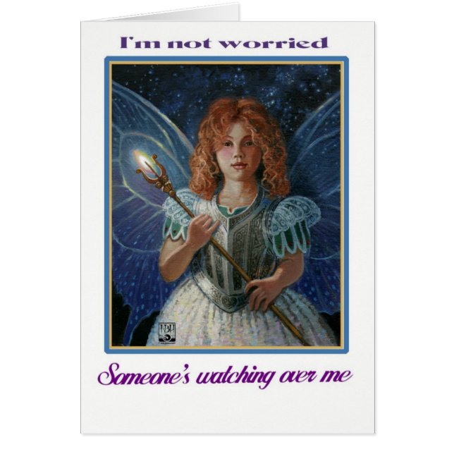 Cartão Eu não sou preocupado, alguém que olha sobre mim (Frente)