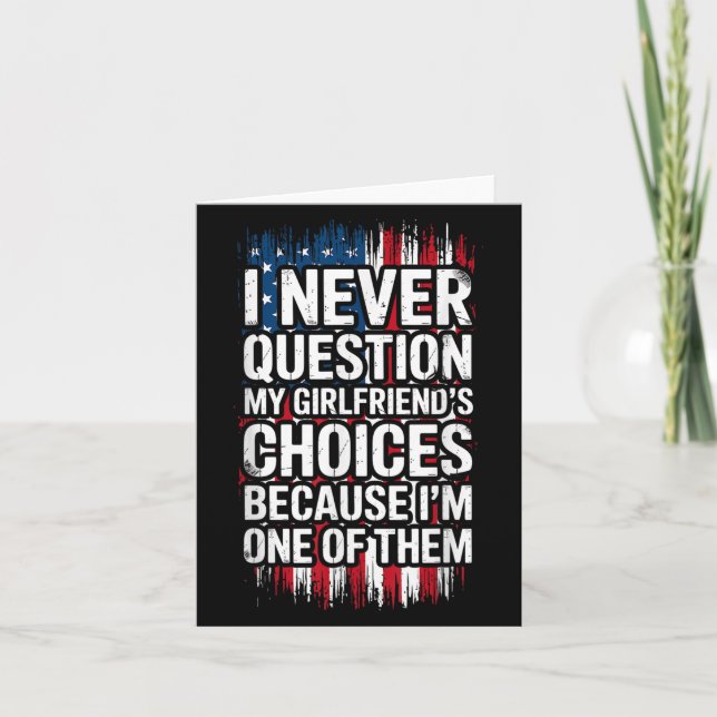Cartão Eu Nunca Questiono Minha Namorado de Escolhas Namo (Frente)