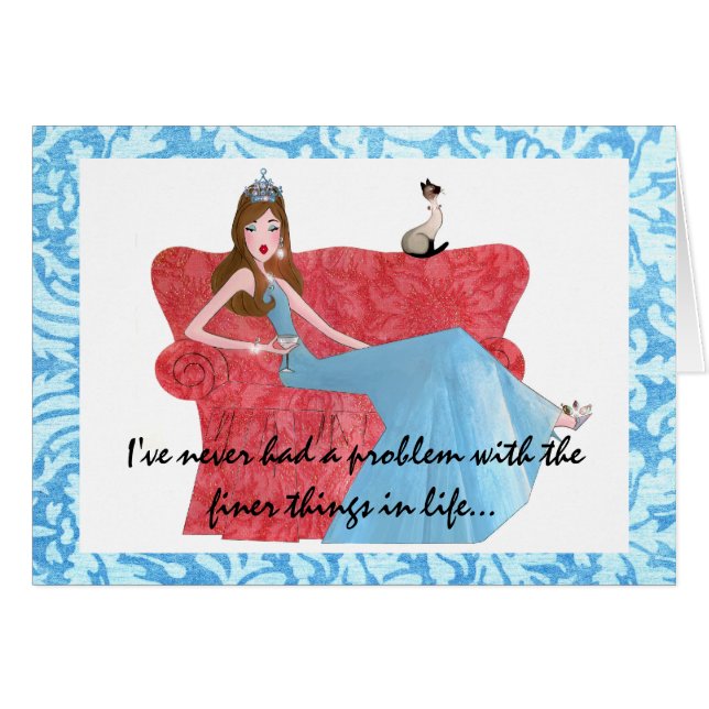 Cartão "Eu nunca tive um problema com as coisas mais (Frente Horizontal)