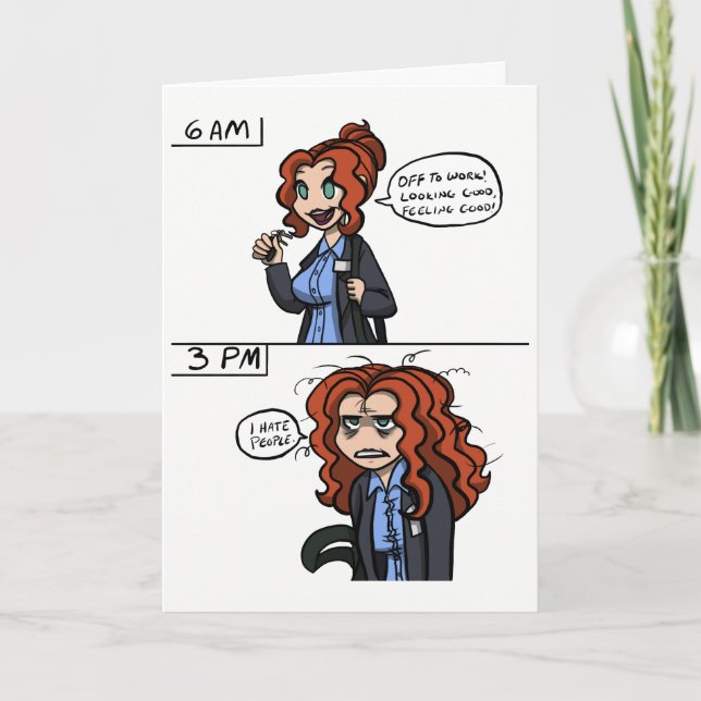 Cartão Eu Odeio Pessoas (Frente)