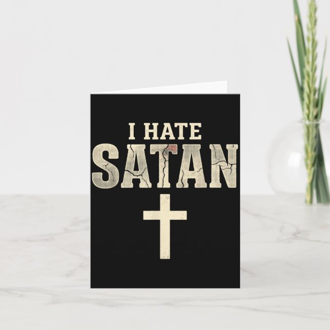 Cartão Eu Odeio Satanás (Frente)
