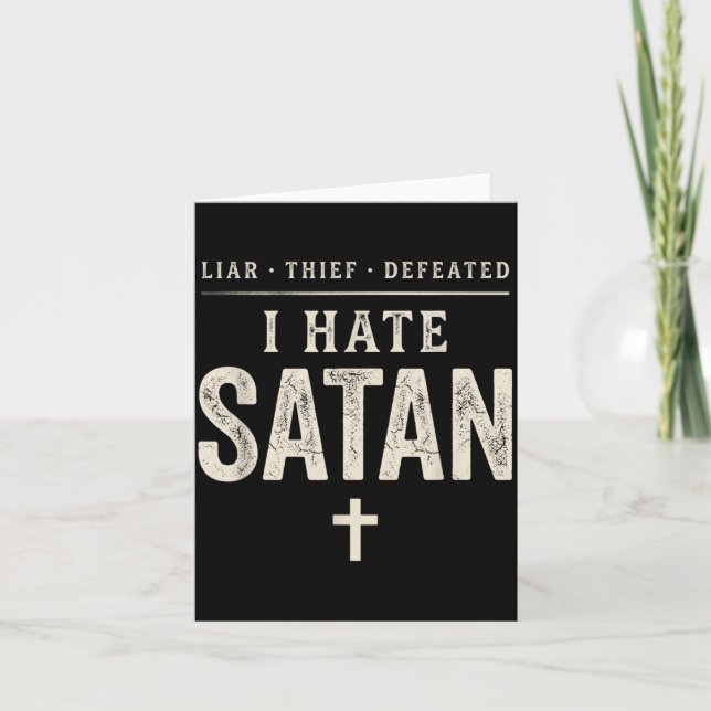 Cartão Eu Odeio Satanás (Frente)