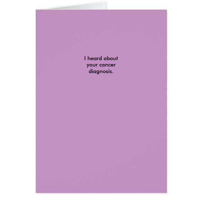 Cartão Eu ouvi-me sobre seu diagnóstico do cancer (Frente)