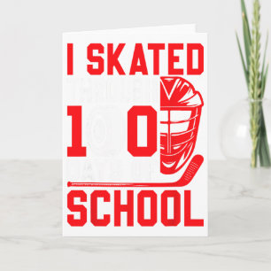 Cartão Eu Patinei Através de 100 Dias de Escolas de Hóque