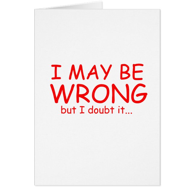 Cartão Eu posso estar errado (Frente)