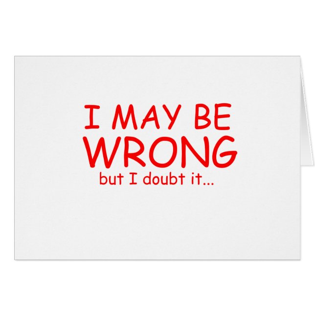 Cartão Eu posso estar errado (Frente Horizontal)