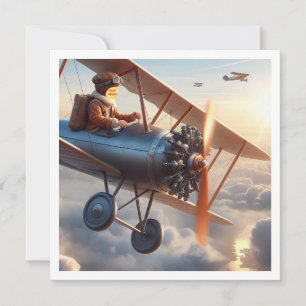 Cartão Eu posso voar!, Coloque meu rosto na foto, avião,