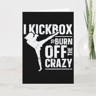 Cartão Eu Pratico Kickbox Para Queimar a Louca Garota Mul