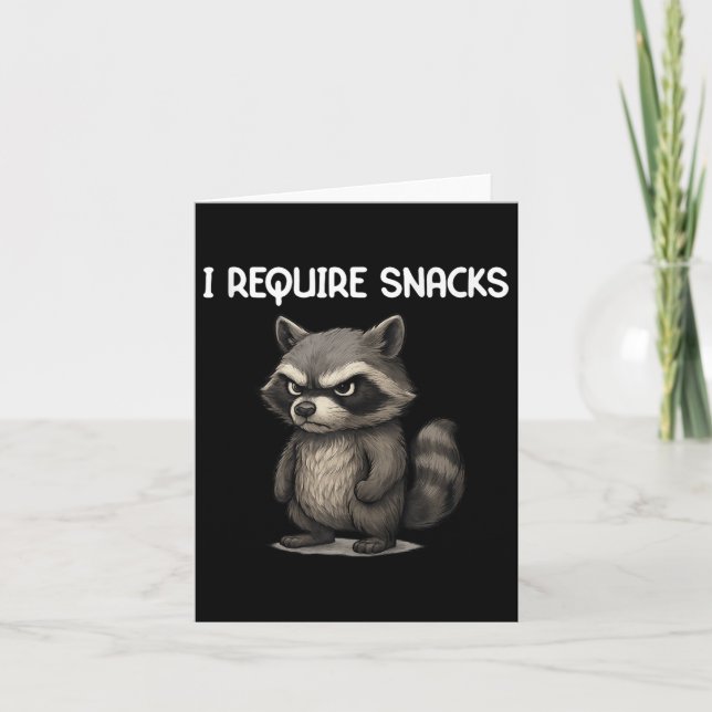 Cartão Eu Preciso De Snacks Engraçados Com O Snack-Meme D (Frente)