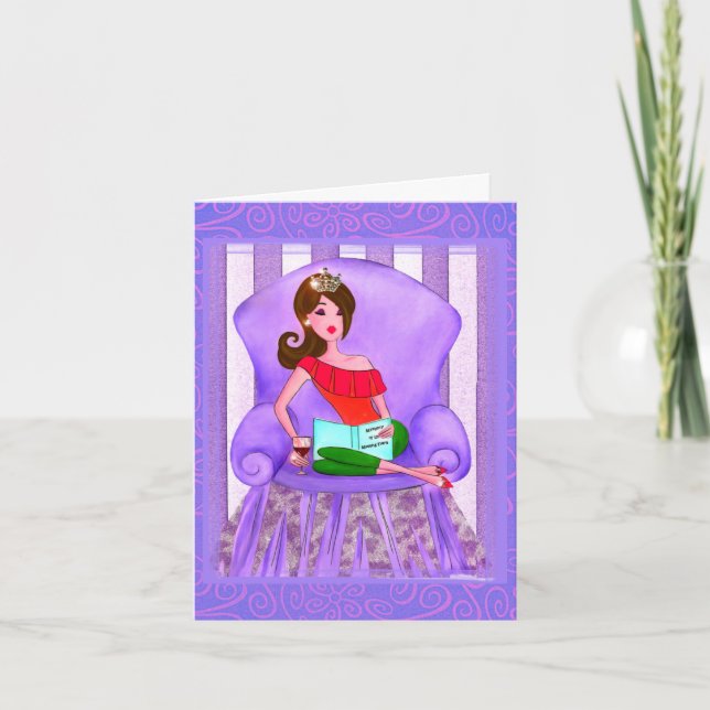 Cartão "Eu Preferencialmente Leria Um Livro" Diva (Frente)
