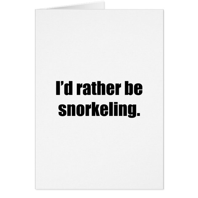 Cartão Eu preferencialmente Snorkeling (Frente)