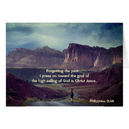 Cartão Eu pressiono em direção ao gol da placa Philippian