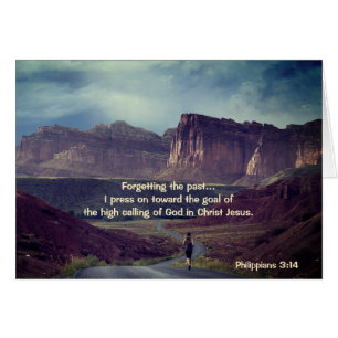 Cartão Eu pressiono em direção ao gol da placa Philippian