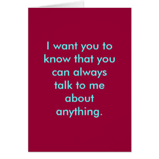 Cartão Eu quero-o saber que você pode sempre falar a…