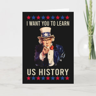 Cartão Eu Quero Que Você Aprenda História Americana Profe