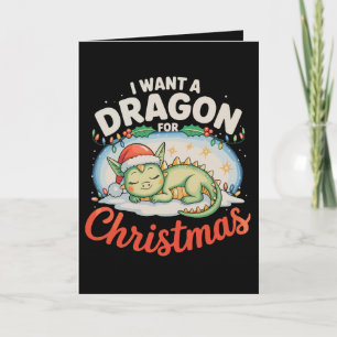Cartão Eu Quero Um Dragão Para O Natal Luzes De Natal Do