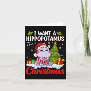 Cartão Eu Quero Um Hippopotamus Para O Natal Pajama Engra